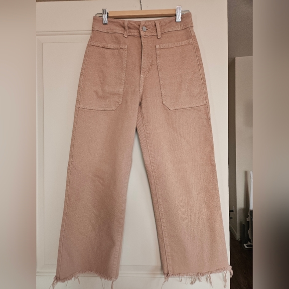 Just Black Denim - Just Black Denim Cropped Wide Leg Jeans Tan Women's Size 27